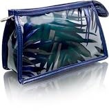 Cris Notti Blue Bamboo Square Cosmetic Bag
