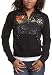 Southpole Juniors' Angel Of Love Zip-Up Long Sleeve Hoody,Black,Large