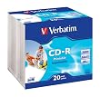 Verbatim CD-R 52x 700MB Printable Surface Slim Case CD-Rohlinge 20er Pack