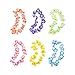 Giant Hawaiian Ruffled Simulated Colorful Luau Silk Flower Leis Jumbo Necklaces for Tropical Island Beach Theme Party Event, Birthday Supplies, Costume (12 Pack)