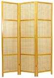 Review Oriental Furniture  / Asian Decor - 6ft. Miyagi Japanese Screen Room Divider w/ See Thru Lattice Design - 3 Panel Honey