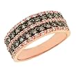 14K Rose Gold Brown and White Diamond Ring/Band