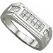 0.75 Ct.T.W. Princess Cut and Baguette Cut Diamonds, White 14Kt. Gold. Men's Princess and Baguette Diamond Band.