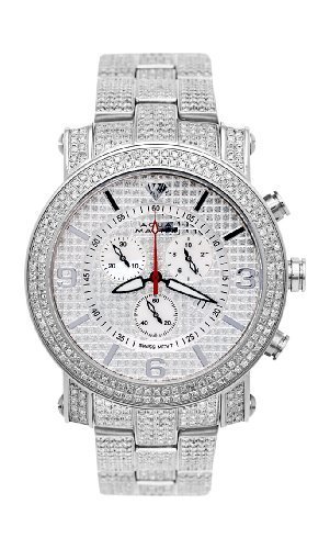 NEW! Aqua Master Men's Power Two-Row Diamond Watch with Diamond-Cut Dial & Full Diamond Case, 7.75 ctw