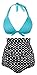 Angerella Retro Vintage Polka Dot High Waisted Bathing Suits Swimwear(BKI053-L1-XXL) Light Blue