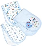 Gerber Baby-boys Newborn 3-Pack Terry Burp Cloths, Blue, One Size
