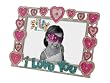 Silly Photo Frame I Love You With Pink Hearts