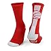 ChalkTalkSPORTS Athletic Half Cushioned Crew Socks - Mid Calf - Basketball Superelite - Red/White