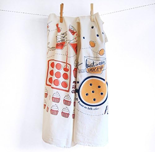 Recipe Dish Towel Set of 2 - Cupcake and Pancake Recipe Towels