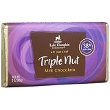 Lake Champlain Chocolates Triple Nut (38% Cocoa) Milk Chocolate, 3-Ounce Bars (Pack of 6)