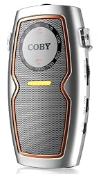 Coby CX83SVR Pocket AM/FM Radio with Speaker, Silver