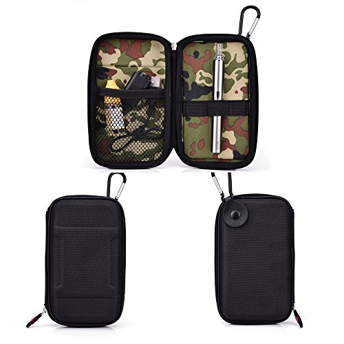 Mvari-Stick Ecig Mod - Variable Voltage Carrying Travel Hard Case with Carabiner Style Hook for your keys by Kroo - Black Nylon + Complimentary NextDia ™ Velcro Cable Strap.