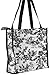 Black French Toile Travel Tote Bag 12-inch