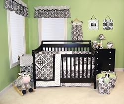 VERSAILLES B&W - 4 PC CRIB - BABY BEDDING SETS