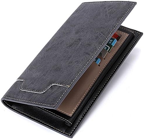 ORVR Men's Black Premium Leather Bi-Fold Passport Wallet with ID / Card Slots