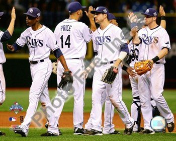 The Tampa Bay Rays Celebrate Game two of the 2008 MLB World Series - Licensed Photo by PhotoFile (10x8)