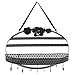 Black Flower Metal Hanging Jewelry Organizer Rack w/ Earring Holder, Ring Tray, & Necklace Hanger Hooks