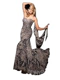 Tony Bowls TBE21101, Strapless Printed Chiffon Gown