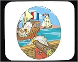 Mouse Pad with flag, war, military, cannon, boat, soldier, french, navy