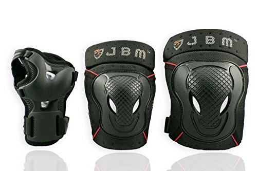 Purchase JBM BMX Bike Knee Pads and Elbow Pads with Wrist Guards Protective Gear Set for Biking, Rid...