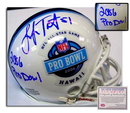 Lofa Tatupu Seattle Seahawks NFL Hand Signed 2006 Pro Bowl Mini Helmet with Inscription