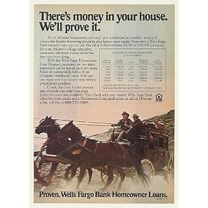 1977 Wells Fargo Bank Homeowner Loans Stagecoach Print Ad (43115)