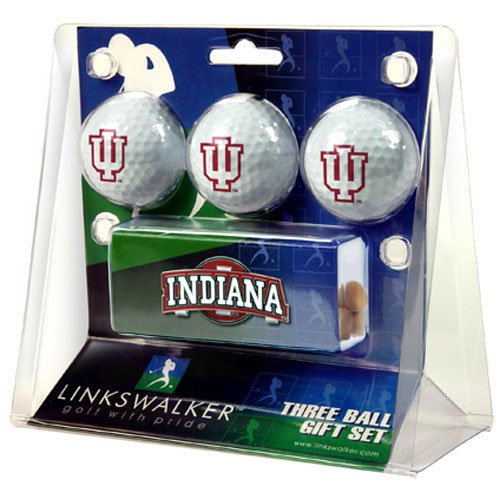 Indiana Hoosiers Ncaa 3 Golf Ball Gift Pack W/ Hat Clip