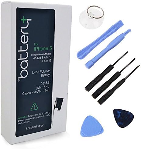 Dealink Battery+ - iPhone 5 - 3.8V 1440mAh Li-ion Replacement Battery, Free 8pcs Free...