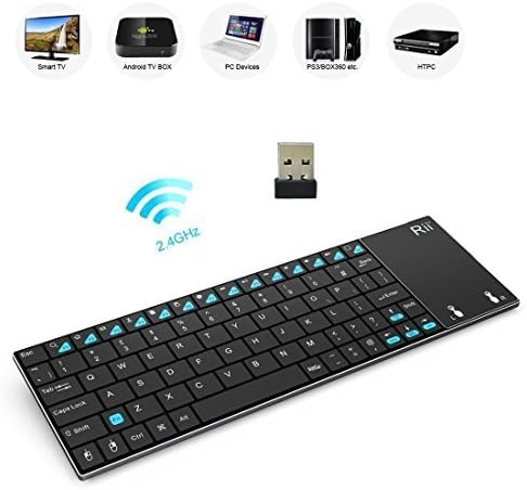 Rii K12 2.4GHz RF Portable Wireless Keyboard with Large Size Touchpad Mouse