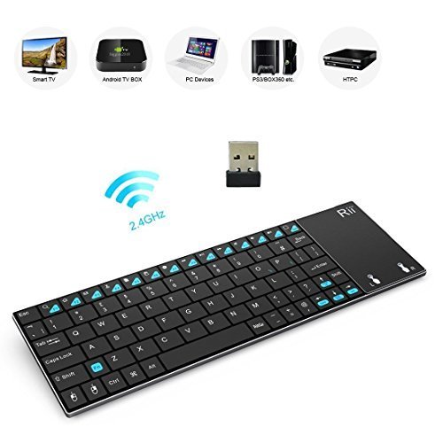 Rii K12 2.4GHz RF Portable Wireless Keyboard with Large Size Touchpad Mouse