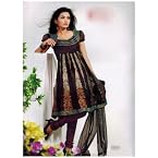 FIA DARK PURPLE NET CHURIDAR KAMEEZ WITH DUPPATTA -6928