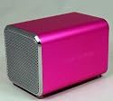 SUPER MINI DSP Ultra Portable Travel Speaker with Built-in Battery Compatible with ANY 3.5mm Audio Line-in Device mobile phones mp3 players iPhone 3GS 4 iPad iPod Nano Touch Classic 3G G3 G4 G5 Ricco MD04 (PINK)