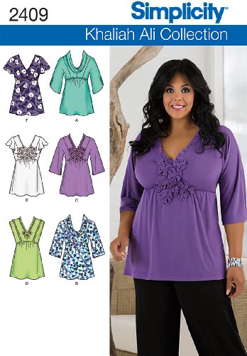 Simplicity Sewing Pattern 2409 Misses or Plus Size Tops, BB (20W-28W)