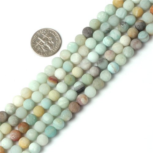 6mm 8mm 10mm 12mm Round Frost Mixed Amazonite Beads Strand 15 Inch