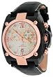 Adee Kaye Men's Black IP Chronograph Watch with Beige MOP Dial #AK7982-MG3