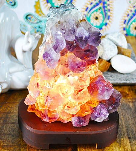 Amethyst Lamp, Yellow Tree Company Authentic Handmade Amethyst Gem Stone Lamp , Better than Himalayan Salt lamps, More Gorgeous and effective than Natural Himalayan Salt Lamps amazing Amethyst Lamp