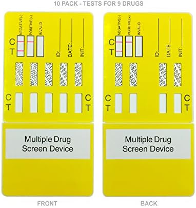 10 Pack UCP Biosciences 9 Panel Drug Test Dip with OXY - Testing Instantly for 9 Different Drugs: (THC), (COC), (OXY), (MOP), (mAMP), (AMP), (MTD), (BUP), (BZO) #U-DOA-394