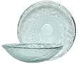 Clear Spanish Recycled Textured Glass Large Buffet Bowl 16"D 4.5"H