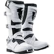 Thor MX Ratchet Men's Off-Road Motorcycle Boots w/ Free B&F Heart Sticker Bundle - White