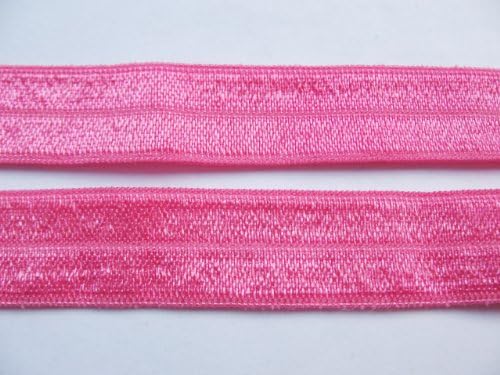 5 yards 5/8 Bubblegum Pink Shiny FOE Fold Over Elastic