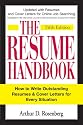 The Resume Handbook: How to Write Outstanding Resumes and Cover Letters for Every Situation