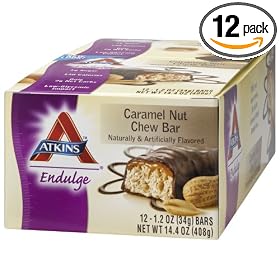 Atkins Endulge Bars, Caramel Nut Chew, 1.2-Ounce Bars (Pack of 12)