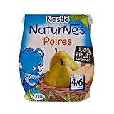 梨（4月6日ヶ月）4×130グラム (Nestle NaturNes) (x 4) - Nestle NaturNes Pears (4 / 6 months) 4 x 130g (Pack of 4