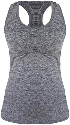 Sealess Padded Active Fitness Yoga Manggo Tank Top (MEDIUM-US SIZE 4, BLACK)