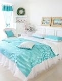 Shabby and Elegant Dots Cotton Bedding Duvet Cover Set-chiffon/yarn Bedskirt, King Size