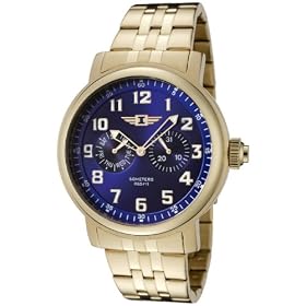 I By Invicta Mens 90235-004 Blue Dial 18 Gold-Plated Watch