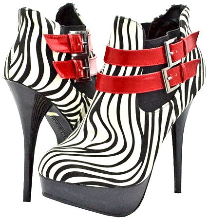 Bamboo Colada-73 Zebra Women Ankle Boots