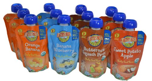 Earth's Best Organic Baby Food Puree Variety Pack of 12