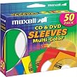 Maxell Multi-Color CD/DVD Sleeves - 50 Pack