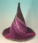 Witch Hat, Custom Hand Made Crocheted Witch Hat, magenta lavender Spiral Design
